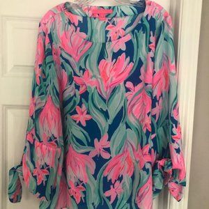 Lilly Pulitzer Long-Sleeve Bright Shirt; Size XL